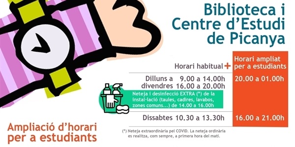 Ampliació horari de la biblioteca per a preparar els exàmens de gener